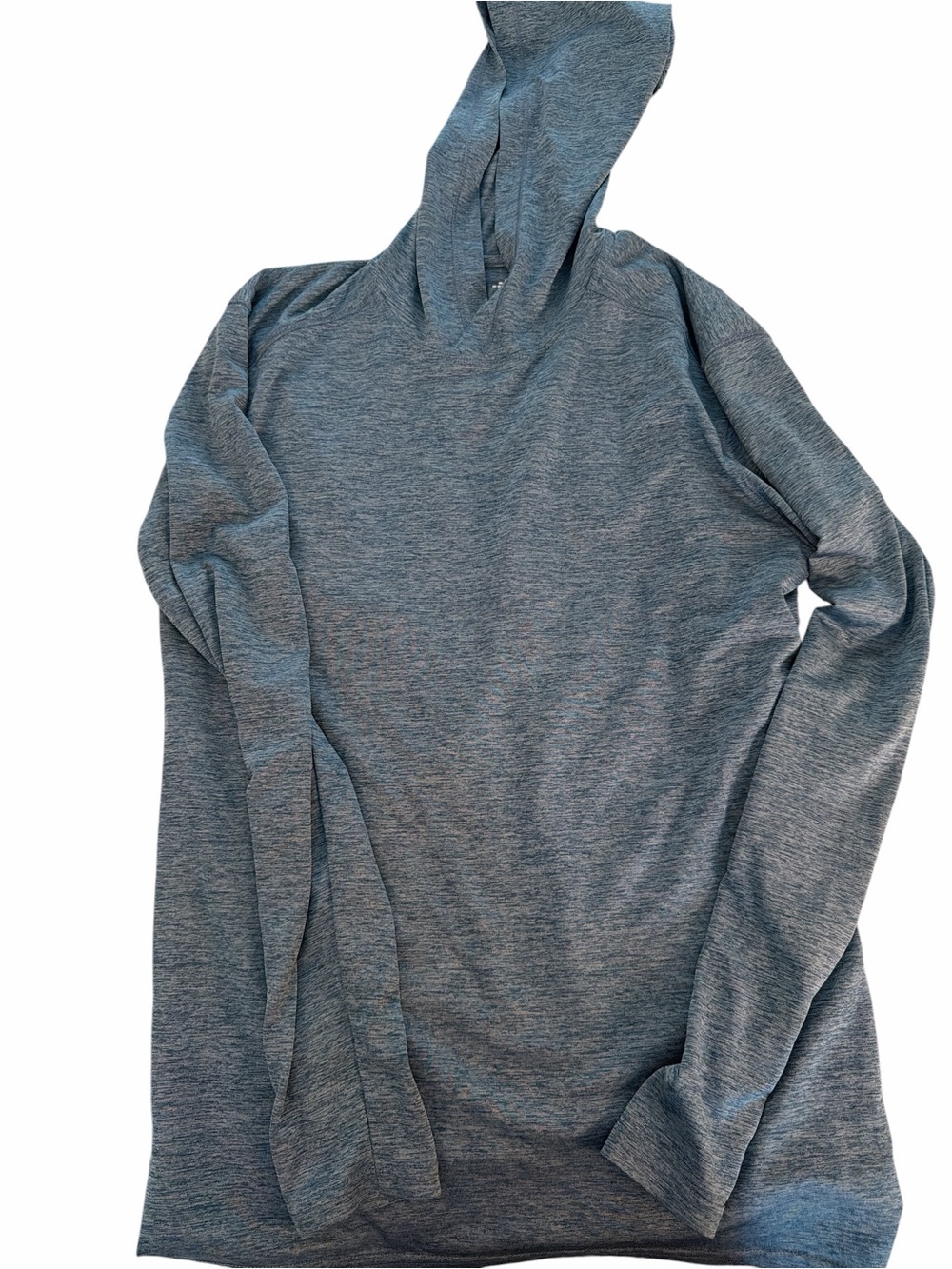 BCBG Men's Heathered Slate Blue Hooded Long-Sleeve Pullover